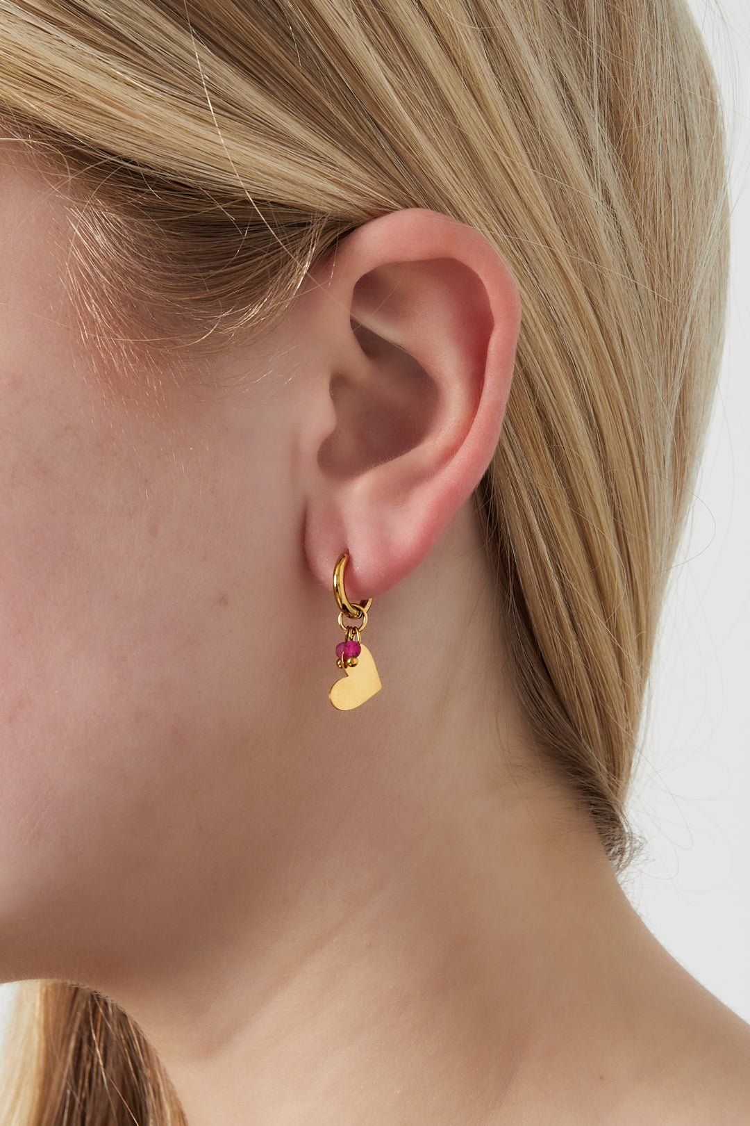 14K Goud Strik Charm Oorbellen