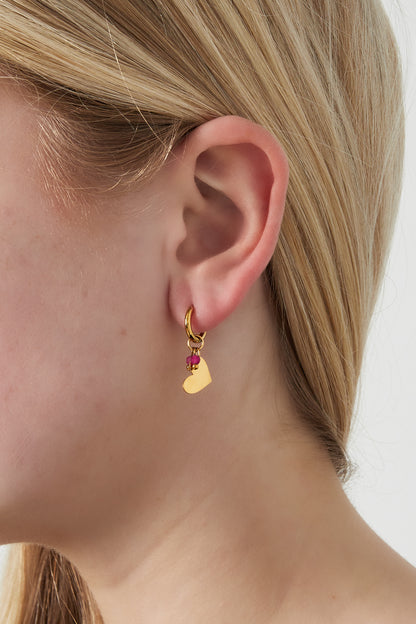 14K Goud Strik Charm Oorbellen