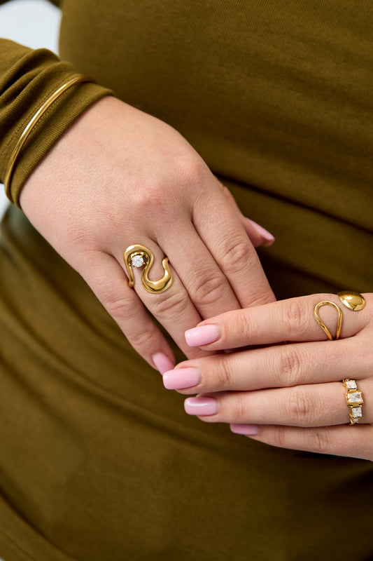 Statement ring met zirkonia steen