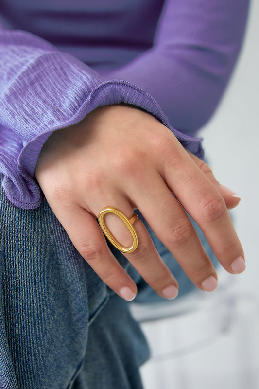 14K Almond Ring